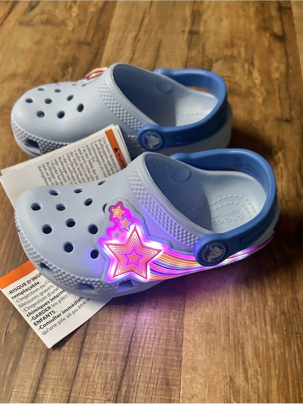 Toddler Crocs Star Lights Light-up Blue Sz C8 New